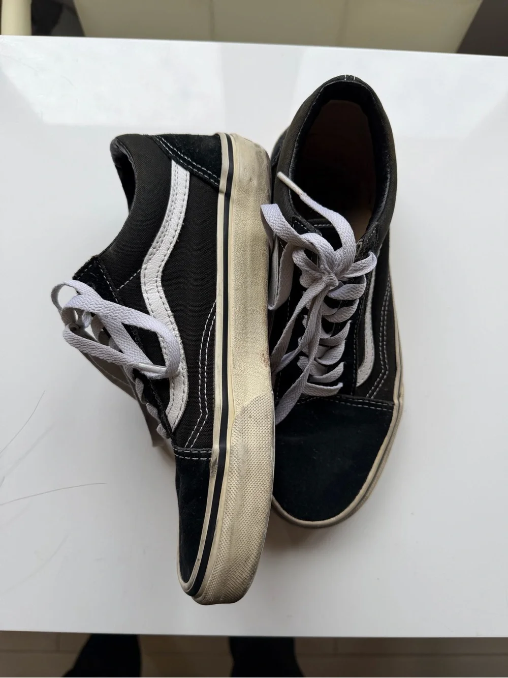 Vans Black Canvas Low-Top Sneakers with White Stripe